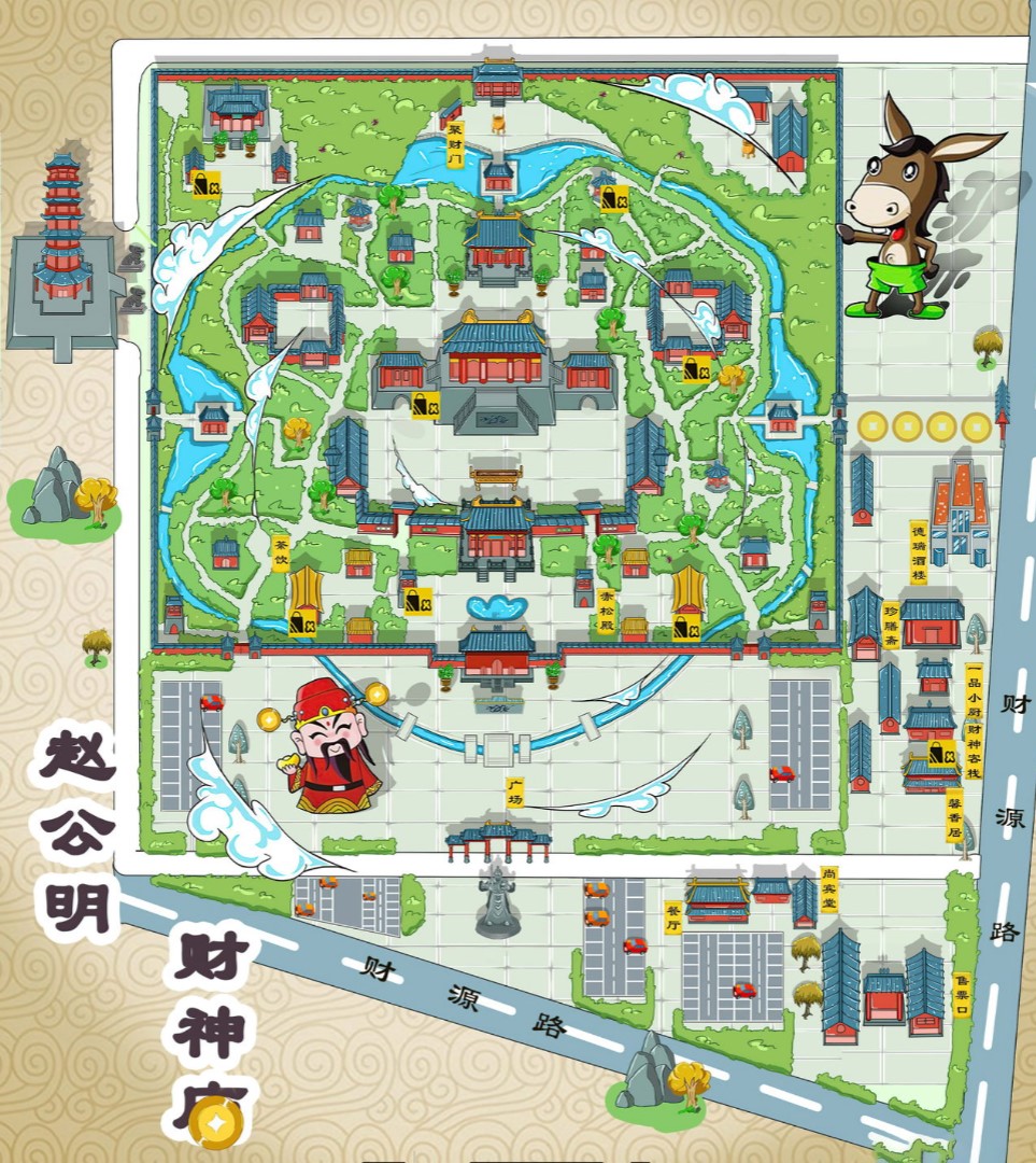 唐县寺庙类手绘地图